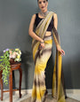 Amazing 1-Minute Ready To Wear Yellow Georgette Saree