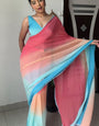 Resplendent 1-Minute Ready To Wear Multi Color Georgette Saree