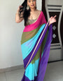 Unequalled 1-Minute Ready To Wear Multi Color Georgette Saree