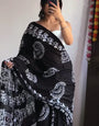 Amazing 1-Minute Ready To Wear Black Cotton Saree