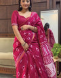 Innovative 1-Minute Ready To Wear Dark Pink Cotton Saree