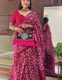 Stunning 1-Minute Ready To Wear Dark Pink Cotton Saree