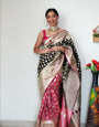 Charismatic 1-Minute Ready To Wear Black Soft Silk Saree