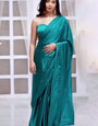 Luxuriant 1-Minute Ready To Wear Rama Satin Silk Saree