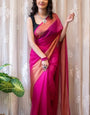 Majesty 1-Minute Ready To Wear Dark Pink Chiffon Silk Saree