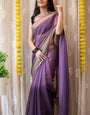 Attractive 1-Minute Ready To Wear Lavendor Chiffon Silk Saree