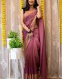 Gleaming 1-Minute Ready To Wear Pink Chiffon Silk Saree