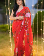 Admirable 1-Minute Ready To Wear Red Georgette Saree
