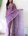 Forbearance 1-Minute Ready To Wear Purple Georgette Saree