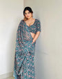 Dalliance 1-Minute Ready To Wear Rama Georgette Saree