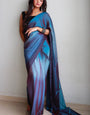 Glamorous 1-Minute Ready To Wear Blue Chiffon Silk Saree