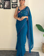 Girlish 1-Minute Ready To Wear Rama Georgette Saree