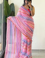 Appealing 1-Minute Ready To Wear Pink Georgette Saree