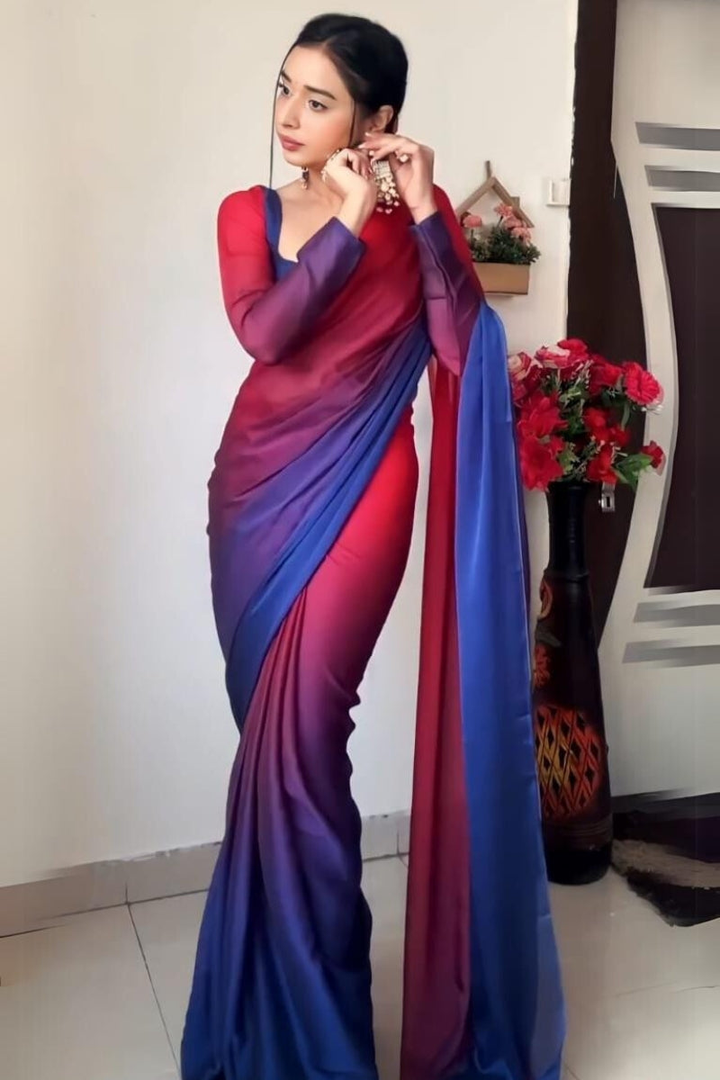 Moiety 1-Minute Ready To Wear Multi Color Georgette Saree
