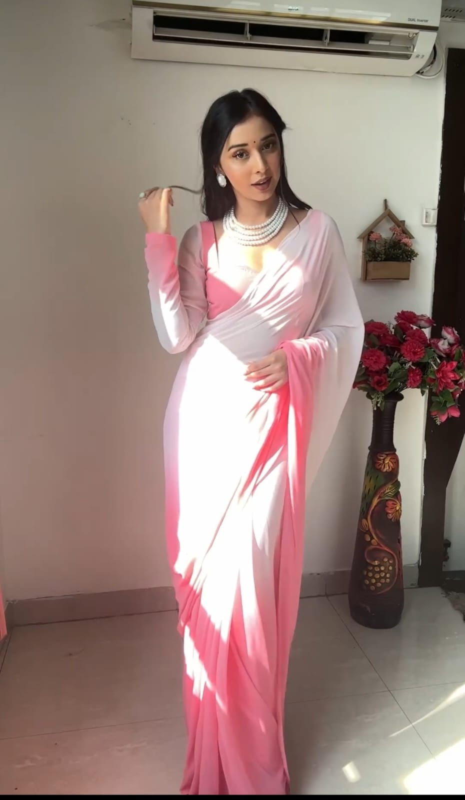 Dissemble 1-Minute Ready To Wear Multi Color Georgette Saree