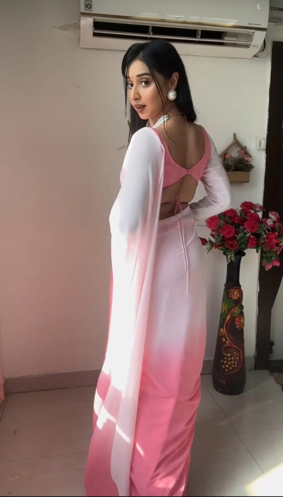 Dissemble 1-Minute Ready To Wear Multi Color Georgette Saree