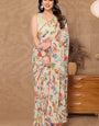 Elegant 1-Minute Ready To Wear Beige Georgette Saree