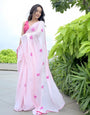 Innovative 1-Minute Ready To Wear Light Pink Georgette Saree