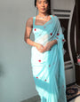 Marvellous 1-Minute Ready To Wear Sky Georgette Saree