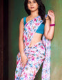 Radiant 1-Minute Ready To Wear White Georgette Saree