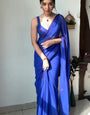 Super classy 1-Minute Ready To Wear Blue Georgette Saree