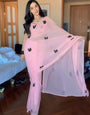 Forbearance 1-Minute Ready To Wear Pink Georgette Saree