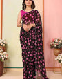 Phenomenal 1-Minute Ready To Wear Black Georgette Saree