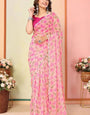 Outstanding 1-Minute Ready To Wear Pink Georgette Saree