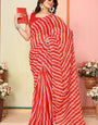 Surpassing 1-Minute Ready To Wear Red Georgette Saree